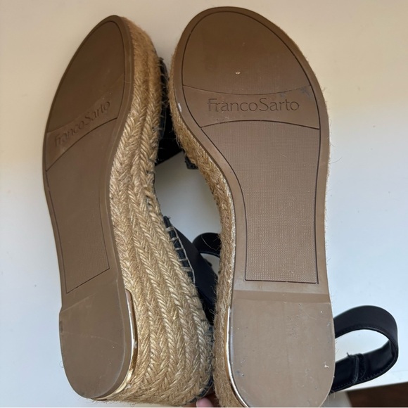 Franco Sarto Black Callia Espadrille Wedge Sandal Sz 11M - Picture 6 of 7